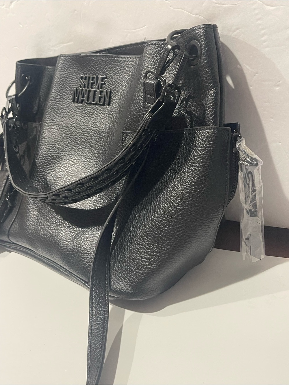 Steve Madden new BKOLTT hobo bag mini pouch charm Pebbled Leather Messenger - Picture 7 of 14